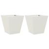 VidaXL Jardinières 2 pcs blanc 30x30x30 cm acier, jardinière d'extérieur, boîte à fleurs, boîte de jardin, jardinière de 851041