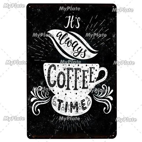 Coffee Word Vintage Metal Sign Tin Sign Vintage Cafe Decoration Plaque Home Wall Decor Bar Sign Home Decor Poster Drop Shipping