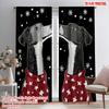 2 шт., 2D принт на плоскости Шторы и оконное оформление Черные собаки снежинки свитер (2) Универсальная ткань (без удилища) Праздничный