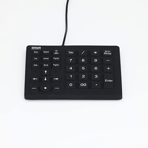 SANWA SUPPLY Waterproof and Dustproof Numeric Keypad NT-BS1BK Black