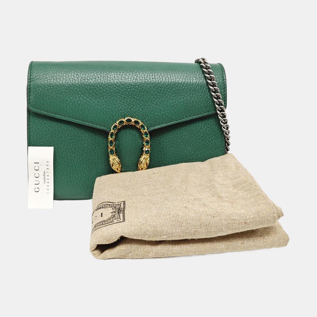 [Pre-Owned] Dionysus Double Tiger Head Buckle Chain Shoulder Leather Wallet Crossbody Bag - Very Good #1N49RX1