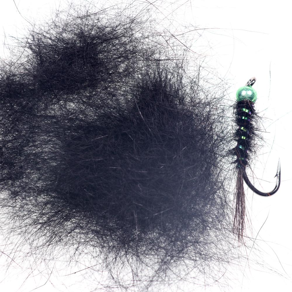 Bimoo Squirrel Hair Fiber Natural Dubbing Fiber for Nymph Scud Streamers Fly Tying Material Orange Green Olive Black Gray 1 Pack