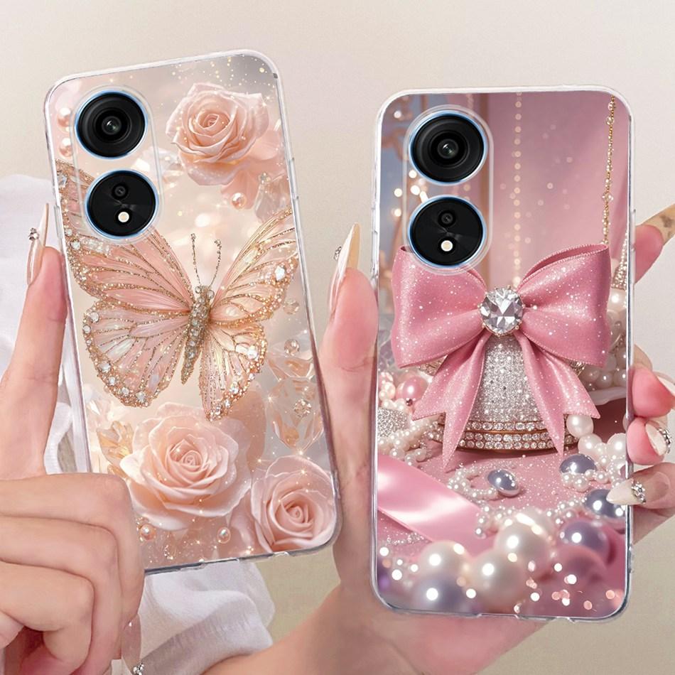 Для OPPO Reno8 T 5G CPH2505 / Reno8 T CPH2481 (Reno 8T 4G) Милый Чехол с Рисунком Цветов, Бабочек и Кошек Мягкий Силиконовый TPU Чехлы для Телефона