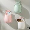 Cute Rabbit Wall Hanging Storage Rack Punch-free Wall-mounted Mobile Phone Remote Control Storage Box Bathroom Makeup Organizer