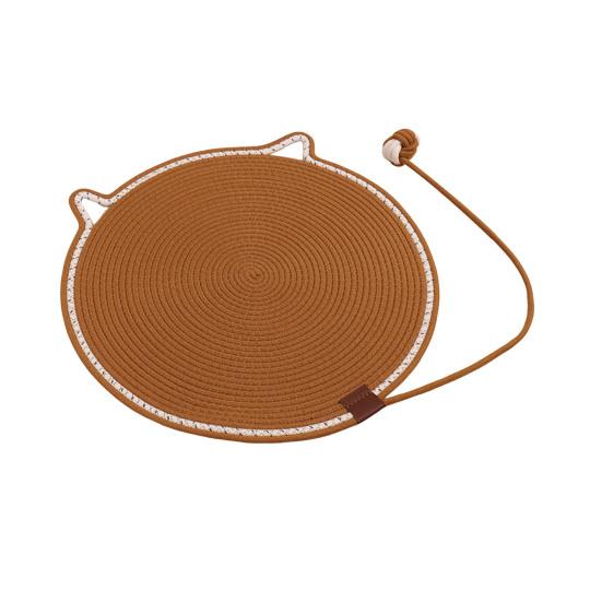 Cat Scratching Pad Large Size 35cm Natural Cotton Rope Cat Scratching Mat Dual Scratching Pads for Indoor Cats Sturdy Clean Cat Bed with Toy Ball