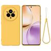 For Realme 14 Pro+ 5G Liquid Silicone Case Phone Back Cover with Hand Strap