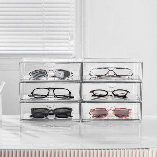 36925 шт. Коробка для хранения очков Прозрачная Штабелируемая Тип ящика Пыленепроницаемая Настольная