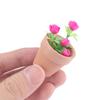 1Pcs Miniature Miniature Dollhouse Rose Potted Plant