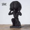 Carry The Pressure Statue 3D-Printed Desktop Figurine Small Holding Brain Man Sculpture Personality Desk Ornament for Living Room Bedroom Office Shelf