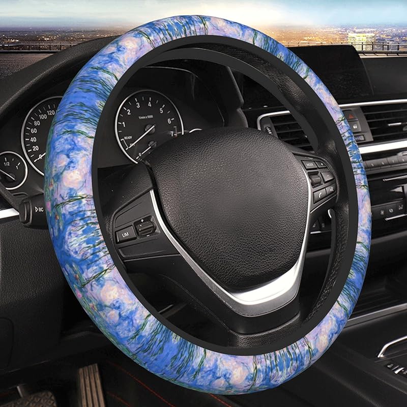 Ретро Цветок Голубя Цветочный Чехол на Руль Универсальные Аксессуары для Салона Автомобиля Для Женщин Мужчин 15 Дюймов Противоскользящий Дышащий Без Запаха Неопрен Декор