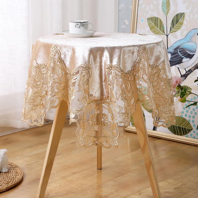 Top Grade Embroidered Tablecloth Table Flannel Table Cover Coffee Lace Table Cloth Tv Cabinet Piano Cover Dust Cover