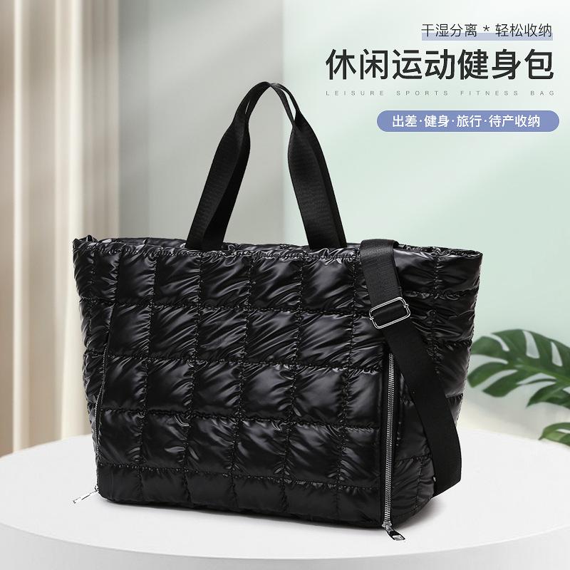 Fashionable Yoga Fitness Bag for Women, Large Capacity, Lightweight Cotton Handbag, Oxford Cloth Travel Storage Bag