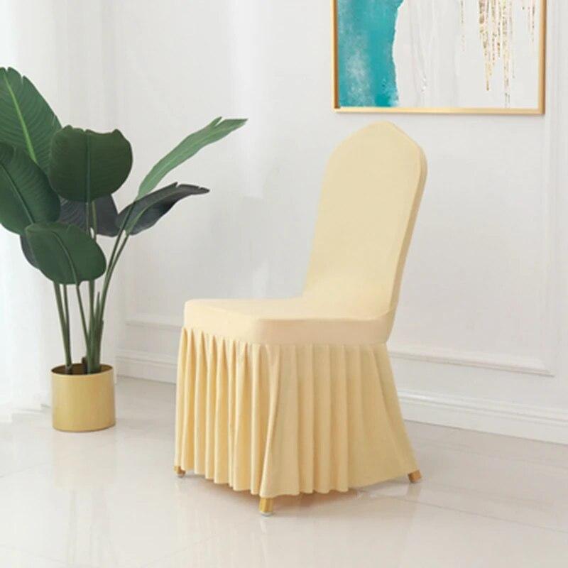 24 цвета, чехлы на свадебные стулья, спандекс, лайкра, универсальный чехол на стул с рюшами, свадебный отель, банкетное украшение, толстый с рюшами