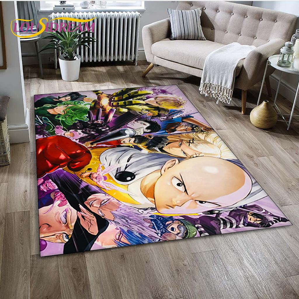 3D ONE PUNCH MAN аниме ковер с героями мультфильмов, ковер для гостиной, спальни, дивана, коврик для украшения, детские игры, нескользящий напольный коврик