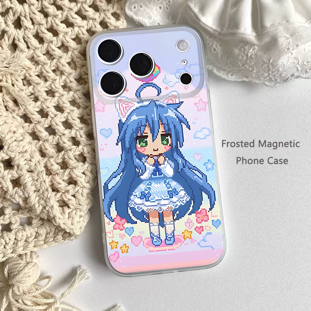 K-Konata Izumi Счастливая S-Звезда Матовый Прозрачный Магнитный Чехол для iPhone 17,16,15,14,13,12,11 Pro,Max,Plus,Mini,Air,E