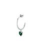 Single Steel Earrings With Green Crystal LPS02AQM27 For Women