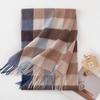 Plaid Simple Maillard Double Sided Cashmere Scarf Women's Autumn and Winter Thickened Warmth Versatile Wool Men's Scarf