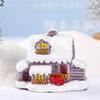 Resin Figurines Christmas Tree Snowman Miniatures Gift Box Mini Castle Xmas House Dollhouse Decor Micro Landscape