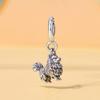 Silver pendant with a Pomeranian Spitz dog breed, silver 925 beads