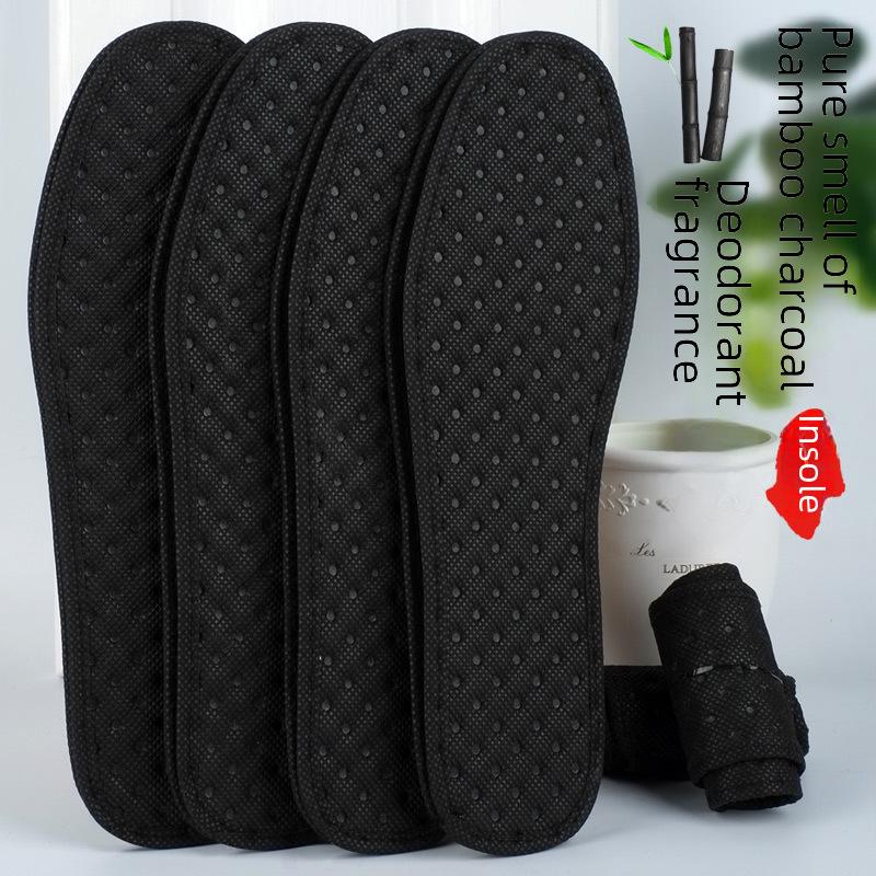 Унисекс-стельки-дезодоранты, впитывающие пот: Мягкий, дышащий бамбуковый уголь для комфорта и контроля запаха, идеально подходит для занятий спортом и военных тренировок.