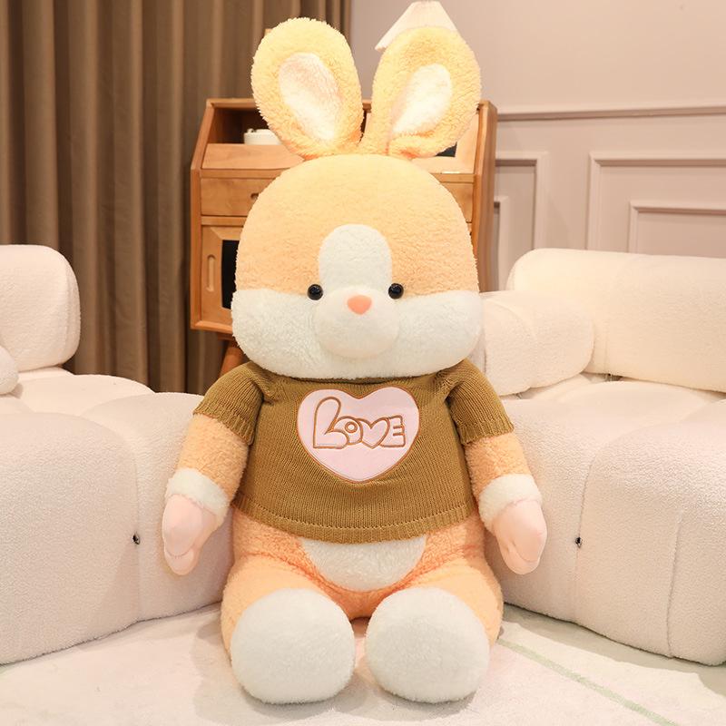 Large Sweater Rabbit Doll Plush Toy Clothing Big Rabbit Doll Girls Soothing Ragdoll Birthday Gift