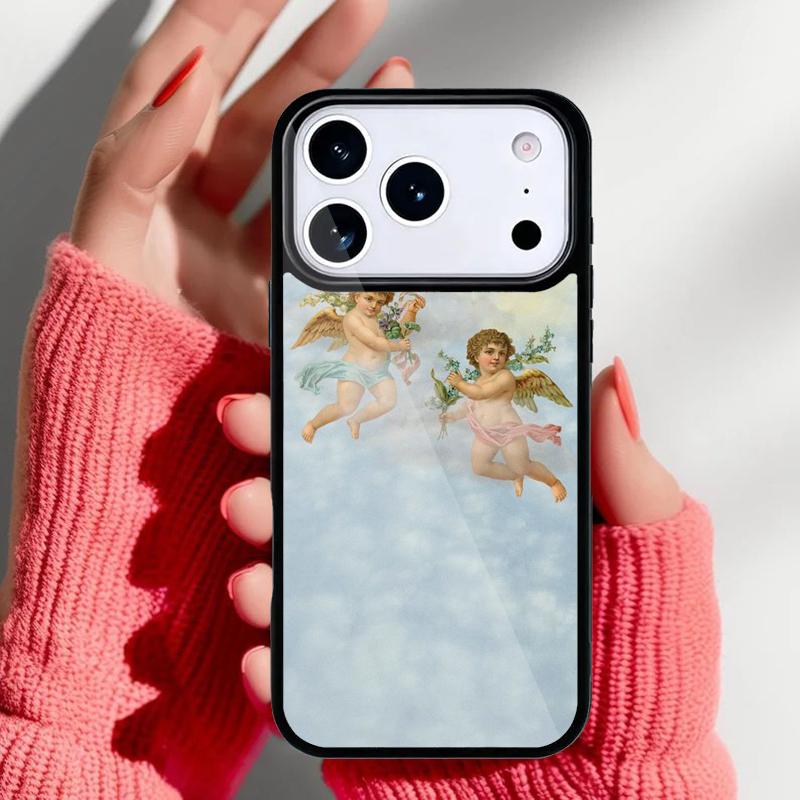 Эстетичный Чехол для Телефона Ангелы Эстетика для iPhone 17 16 15 14 13 Pro Max Задняя Крышка для 12 11 Pro Coque