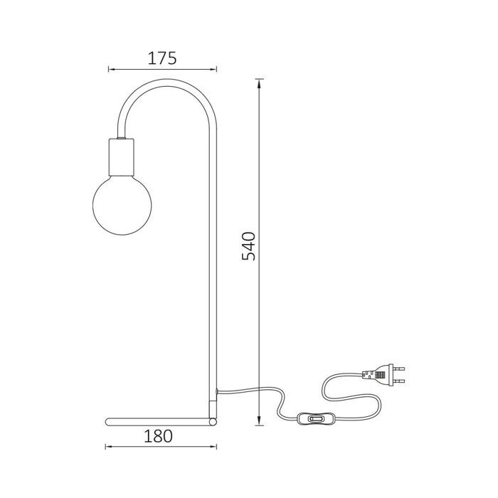 Lampe de table décorative 1xE27 23W IP20 – Métal noir