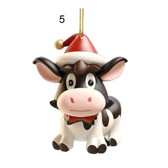 Качающееся молочное автомобильное зеркало, подвесное украшение в рождественской шапке, украшение для автомобиля, акриловые универсальные аксессуары для салона автомобиля