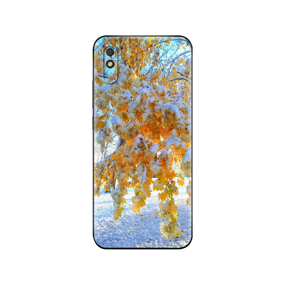 Черный ТПУ чехол для Xiaomi Redmi 7A 8 8A 9 9A 9C Чехол Redmi Note 8T 8 Pro T Note 9 9S 9 Pro Чехол Зимние Снежные Цветы Мода