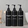 500ML Frosted Black Tall Lotion Bottle with Labels Hand and Dish Soap Dispenser Set Lotion Container Travel Empty Bottles