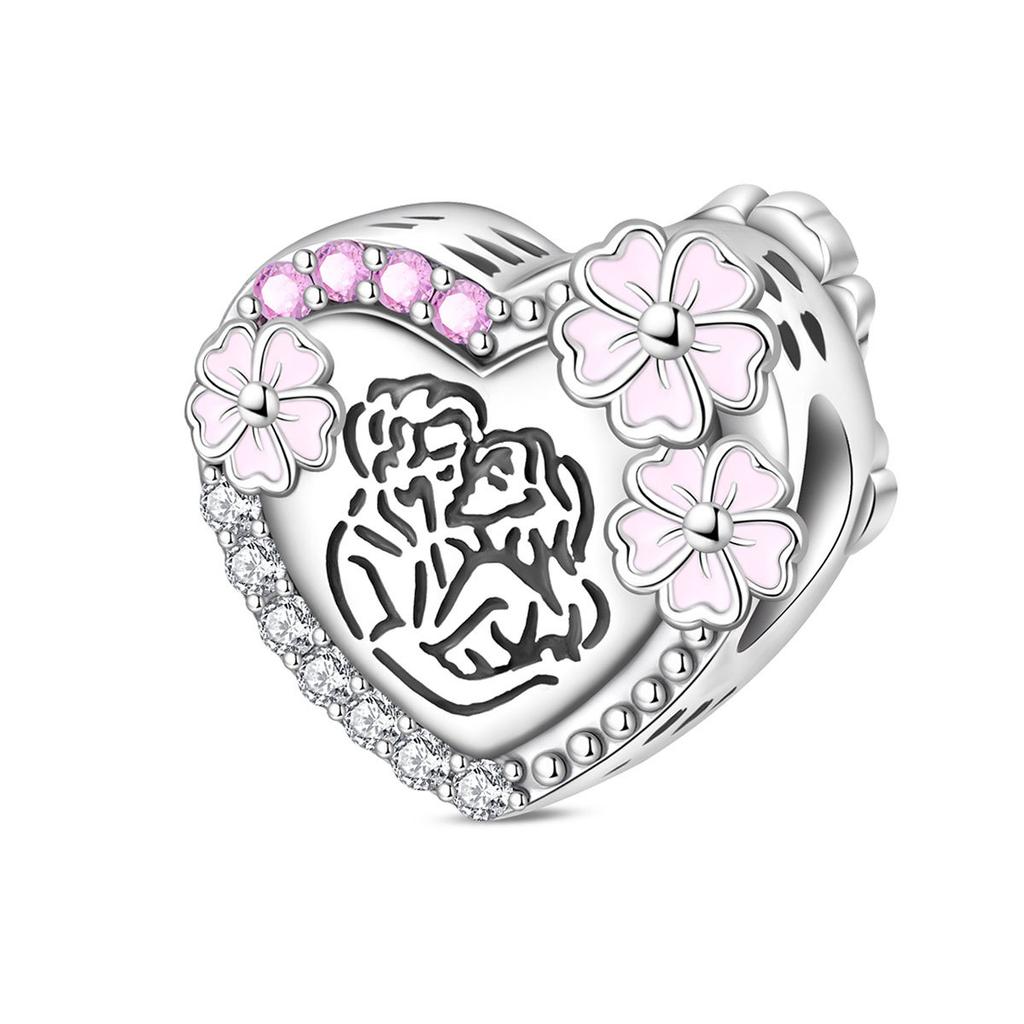 2026 Family Relatives Valentine's Day Charm Beaded Pendant DIY Jewelry Bracelet Necklace Accessories 925 Silver
