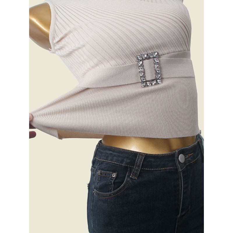 Sweet and Spicy Socialite Cross V-neck Vest Pure Desire Chic Chic Slimming Knitted Sleeveless Vest