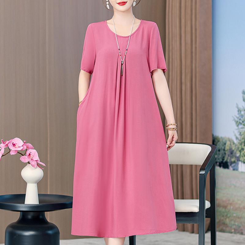 Летние элегантные длинные платья для женщин, большие размеры, свободное женское платье с коротким рукавом и винтажным принтом