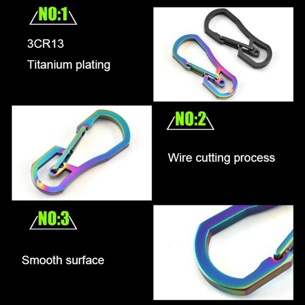 Keyring Hang Buckle Titanium Plating Camping Clip Climbing Carabiner Key Ring Hook Keychain Holder