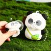 Cartoon Blowing Bubble Panda Keychain Kawaii Car Key Ring Pinch Backpack Pendant  Travel