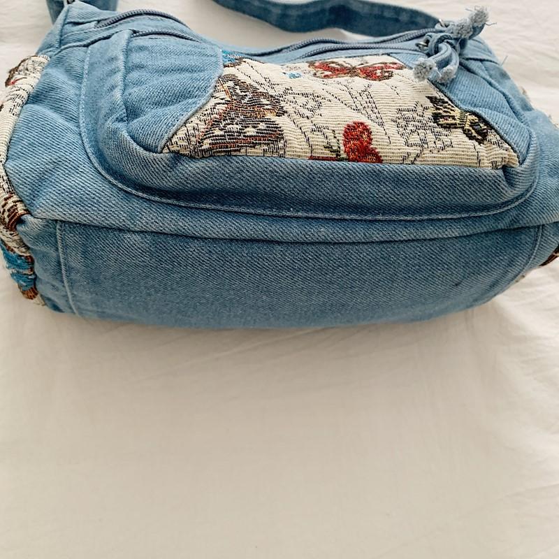 Джинсовая сумка Многосекционная сумка через плечо Женская сумка на плечо