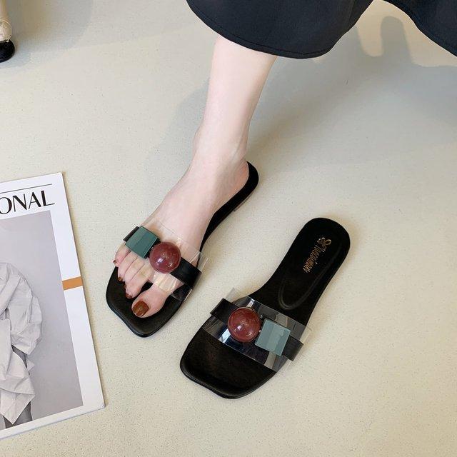 Корейская версия, новые модные тапочки, женские шлепанцы ярких цветов на плоской подошве, женские сандалии, повседневная обувь для женщин