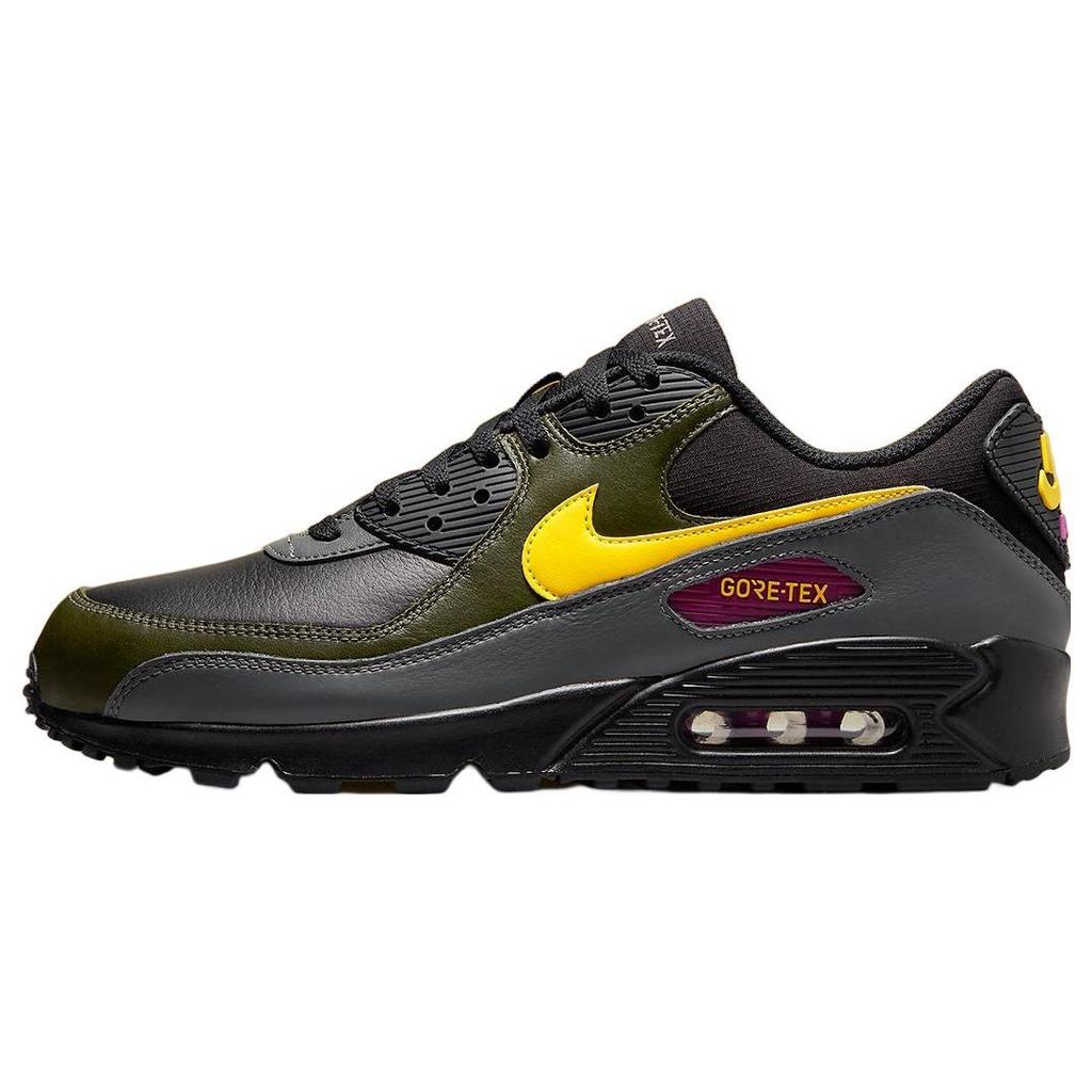 Nike Air Max 90 GORE-TEX 'Tour Yellow Cargo Khaki' (унисекс) Черный / Хаки Карго / Железно-серый / Тур Желтый Беговые кроссовки DJ9779 001