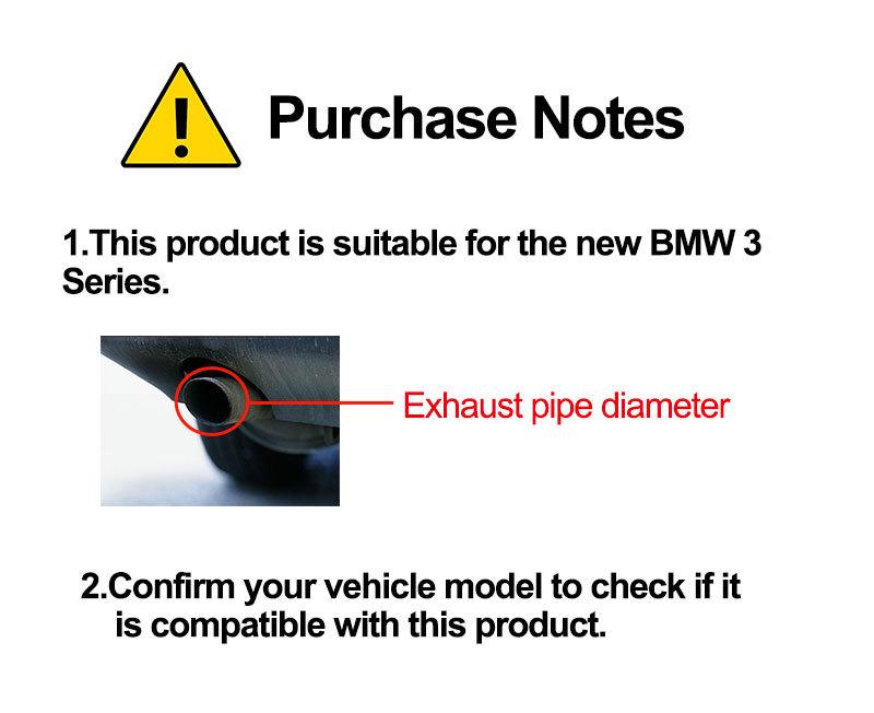 Пескоструйный глушитель из нержавеющей стали для BMW 3 серии 320Li/330Li (2018-2019)