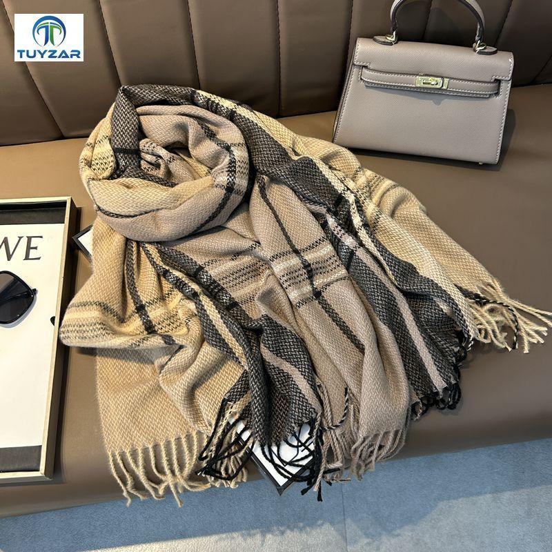 2024 Autumn And Winter New Thickened And Extended Cashmere Scarf Versatile Women'S Warm Neck Protection Scarf Double Sided Scarf Shawl