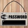 Vintage-inspired Wooden Wifi Password Hanging Sign Plaque Chalkboard for Home Hotel Look 20x10cm