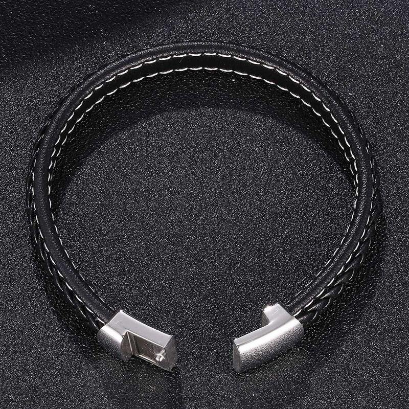 Black Leather Bracelet Women Fashion Bracelet Men Jewelry Health Care Preferred Bangles Gifts