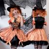 Хэллоуин Взрослый Костюм Костюм Ведьмы Маскарад Косплей Костюм Костюм Ведьмы с Тыквой Платье для Косплея