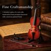 4pcs With Case Wooden Miniature Cello With Stand Violin Replica  Office Decor
