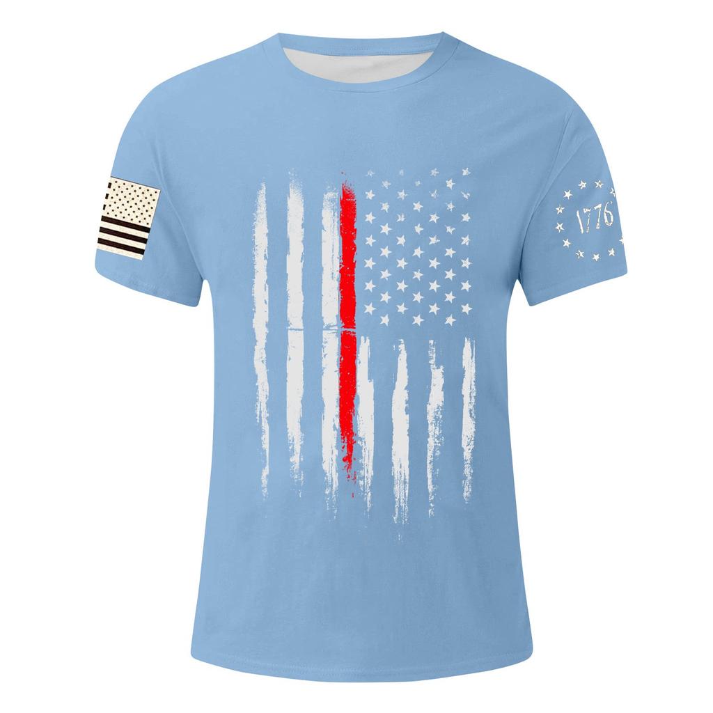 Men's Independence Day Printed T-Shirt Men's Loose Casual Short Sleeve Top