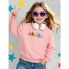 Colorful Christmas Trees Pattern 2026 New Girls' Long-sleeve Casual Crewneck Sweatshirt, Suitable for Outdoor Sports