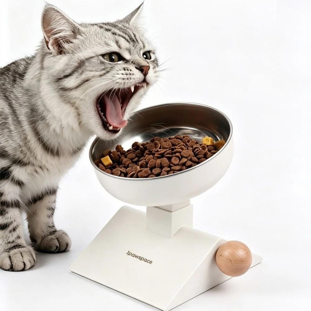 750 ML Cat Elevated Bowl Stainless Steel Pet Feeder Bowl Anti-knock Pet Water Bowl for Dogs Cats
