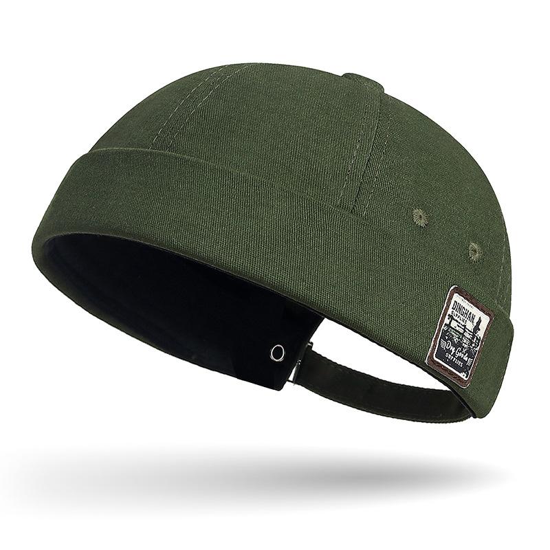 Весенне-осенняя тканевая этикетка, кепка-дыня без козырька для мужчин, всесезонная хип-хоп шляпа, уличный трендсеттер, ретро шляпа помещика