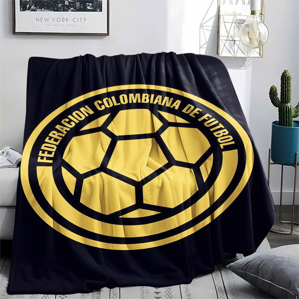 Colombia football Printed Flannel Blanket, soft throw for bedroom sofa, washable,soccer fan merchandise, great gift.
