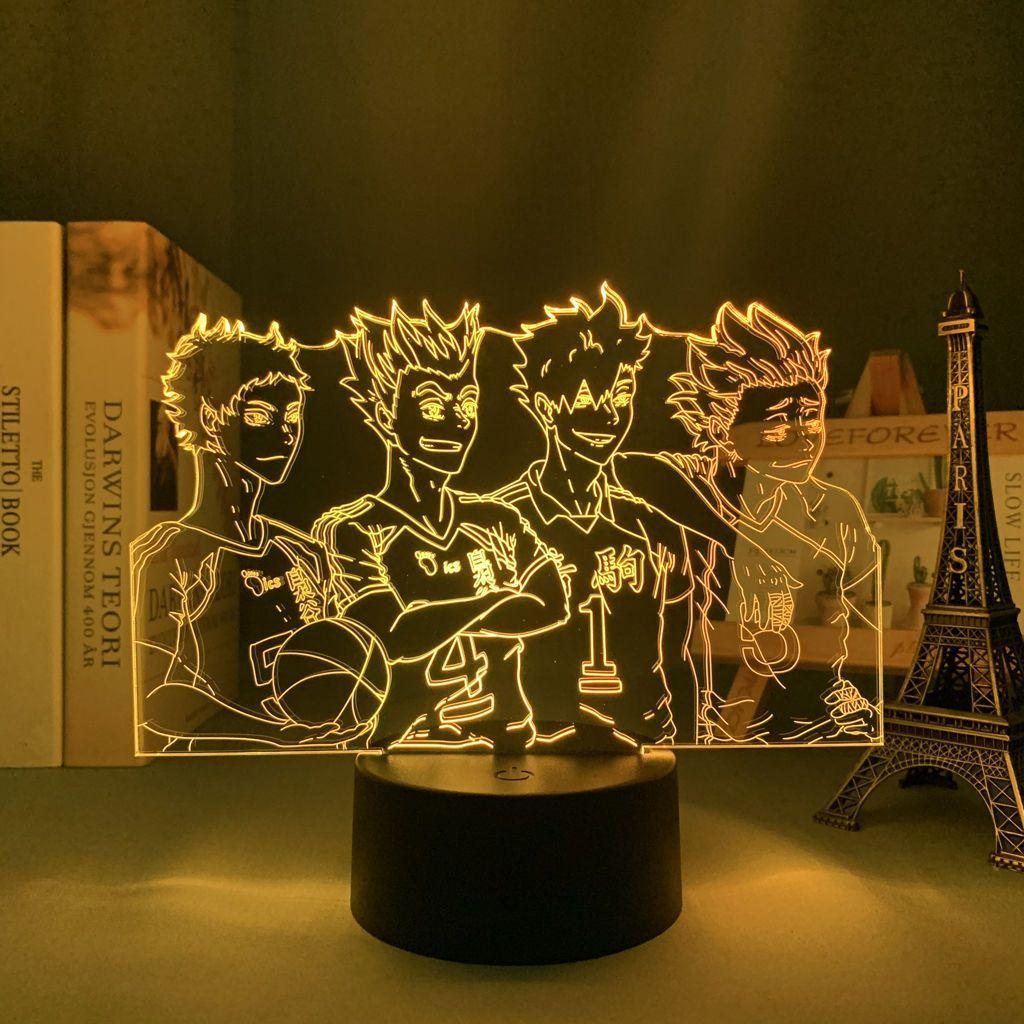 Ночной светильник Haikyuu Tobio Kageyama Figure, меняющий цвет, прикроватная лампа, классный подарок для поклонников Neon Haikyuu